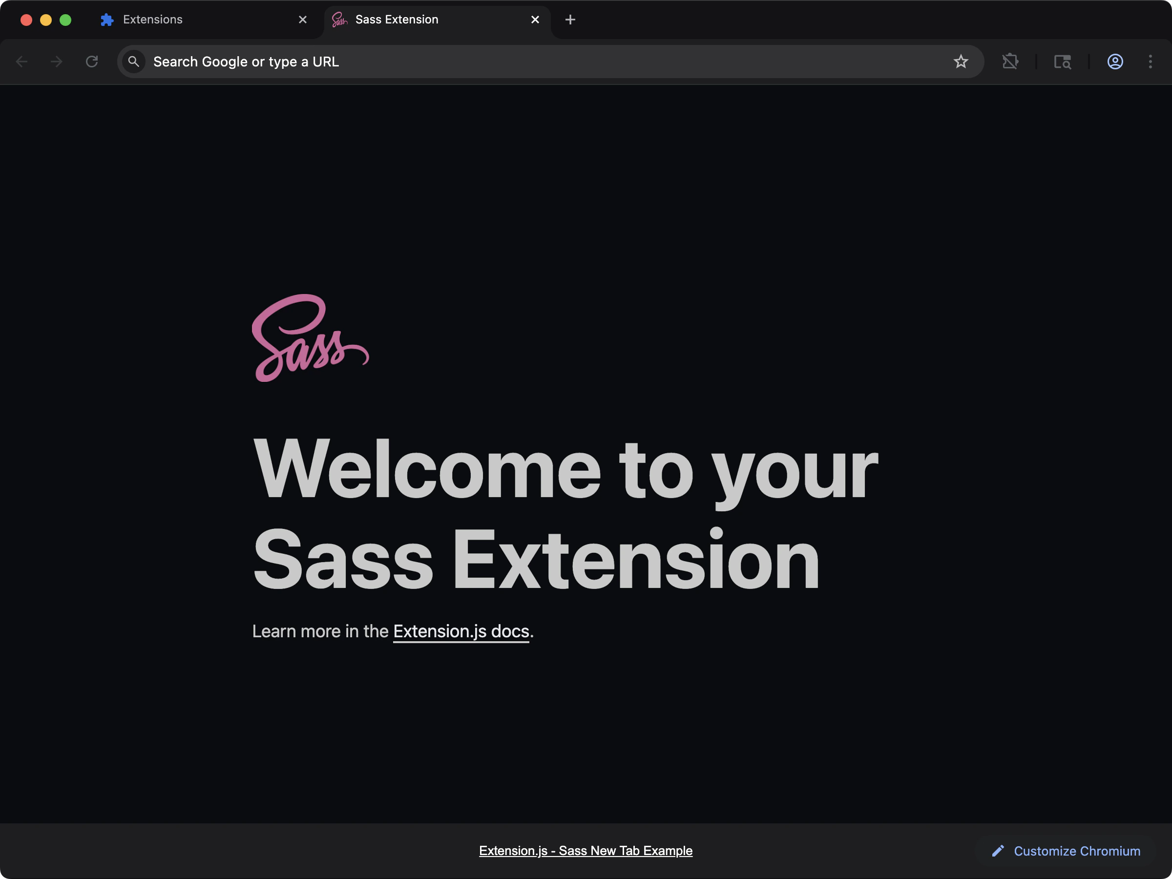new-sass template screenshot