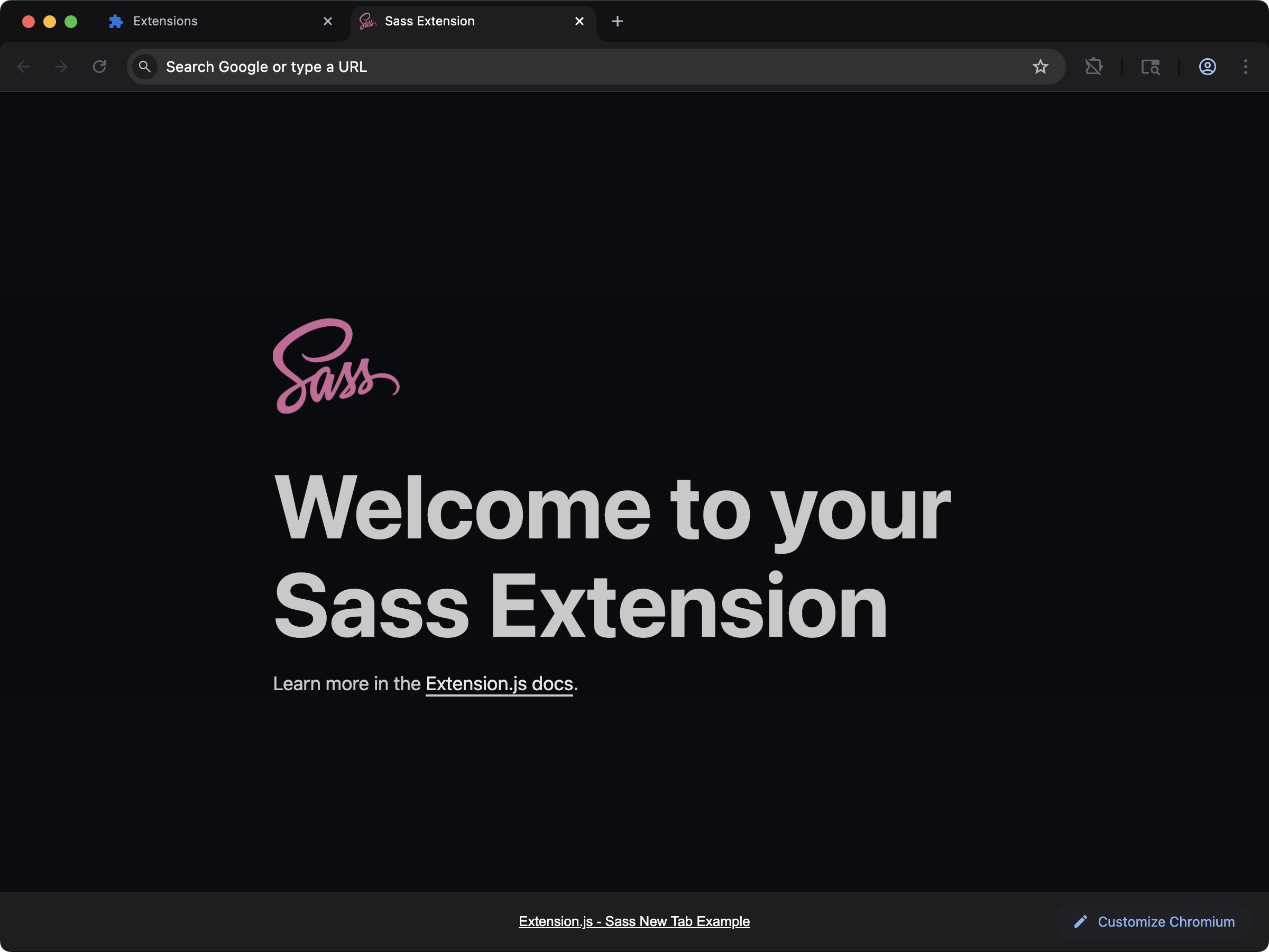 new-sass template screenshot