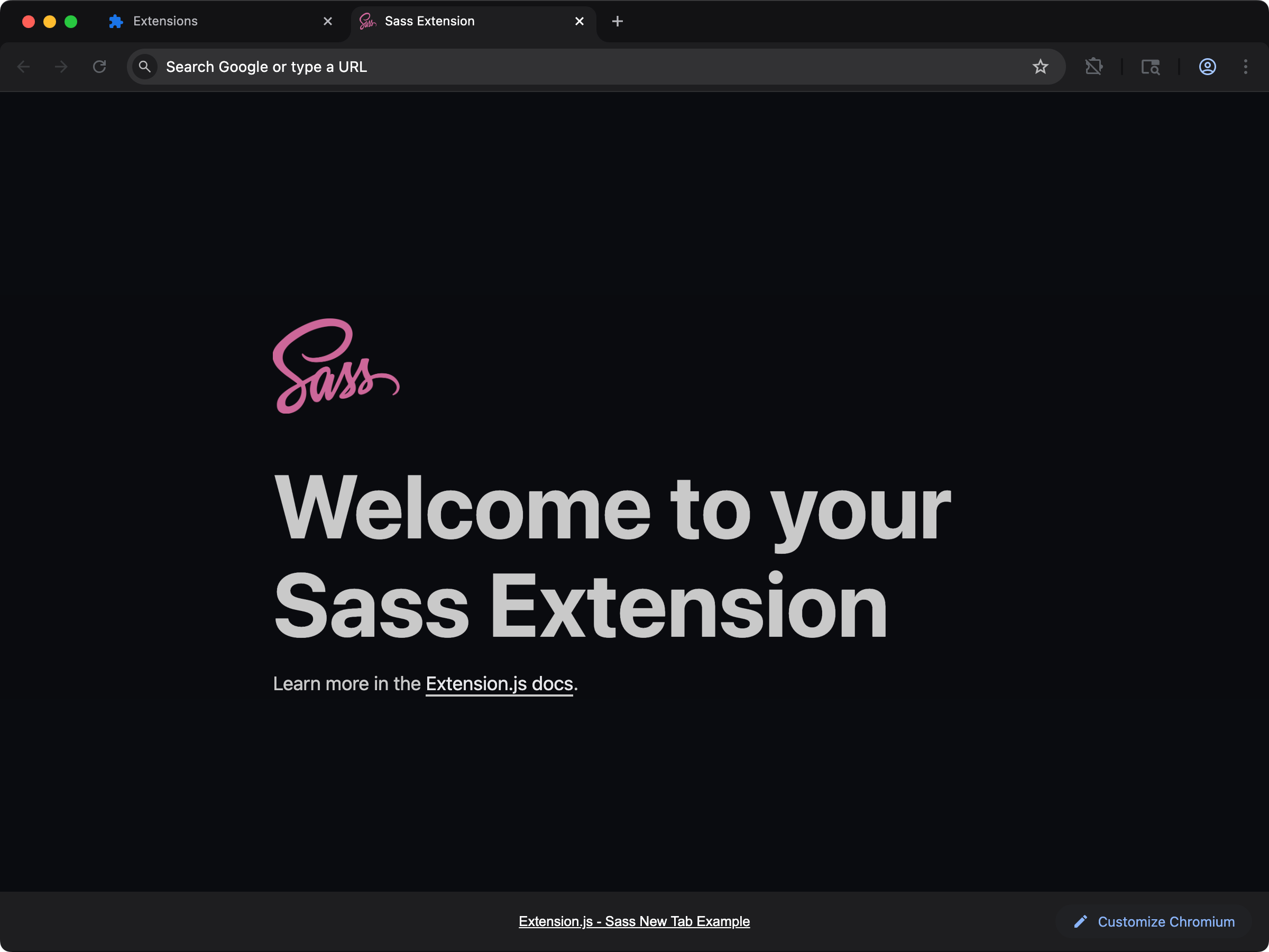 new-sass template screenshot