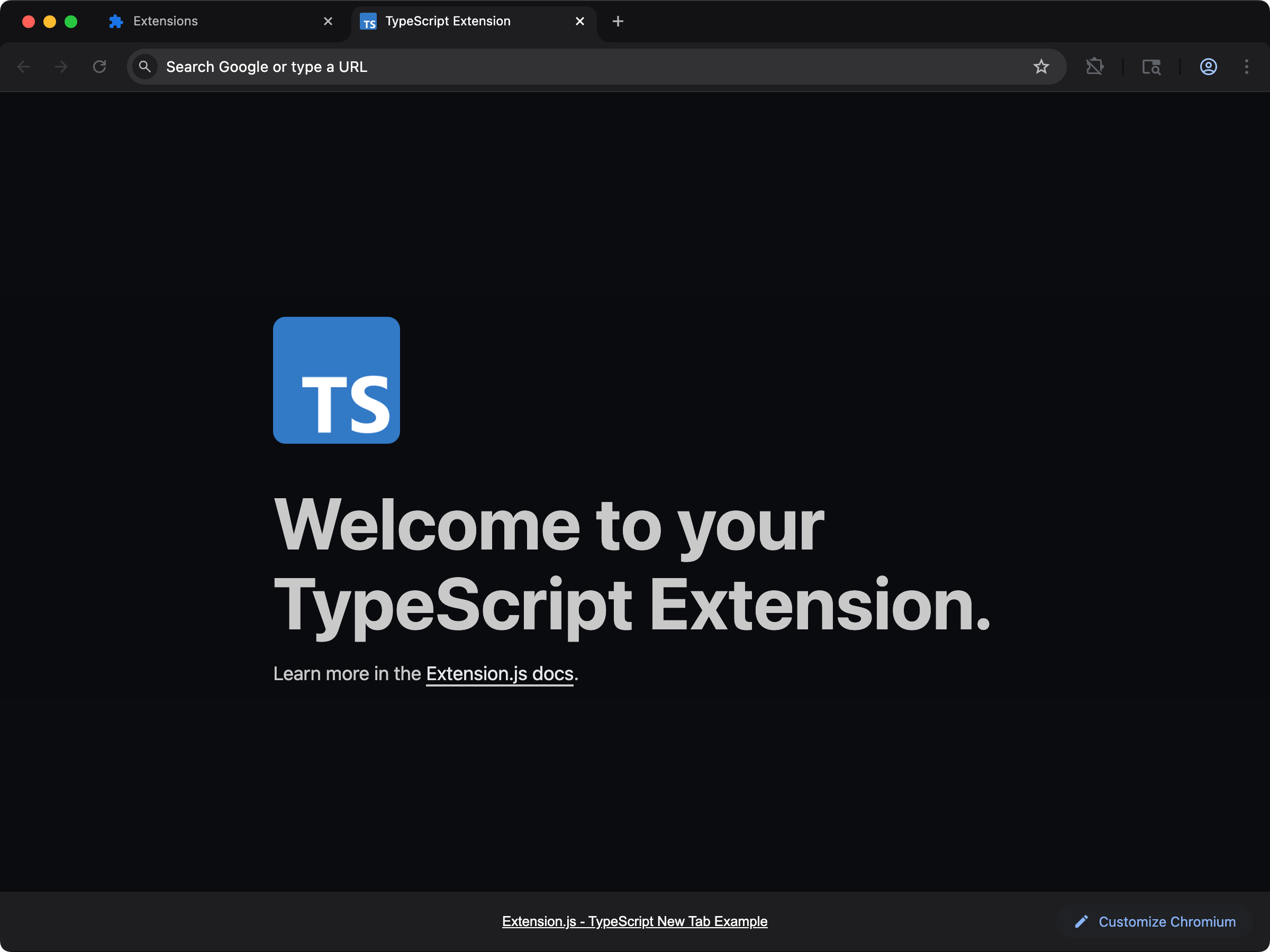 TypeScript template preview