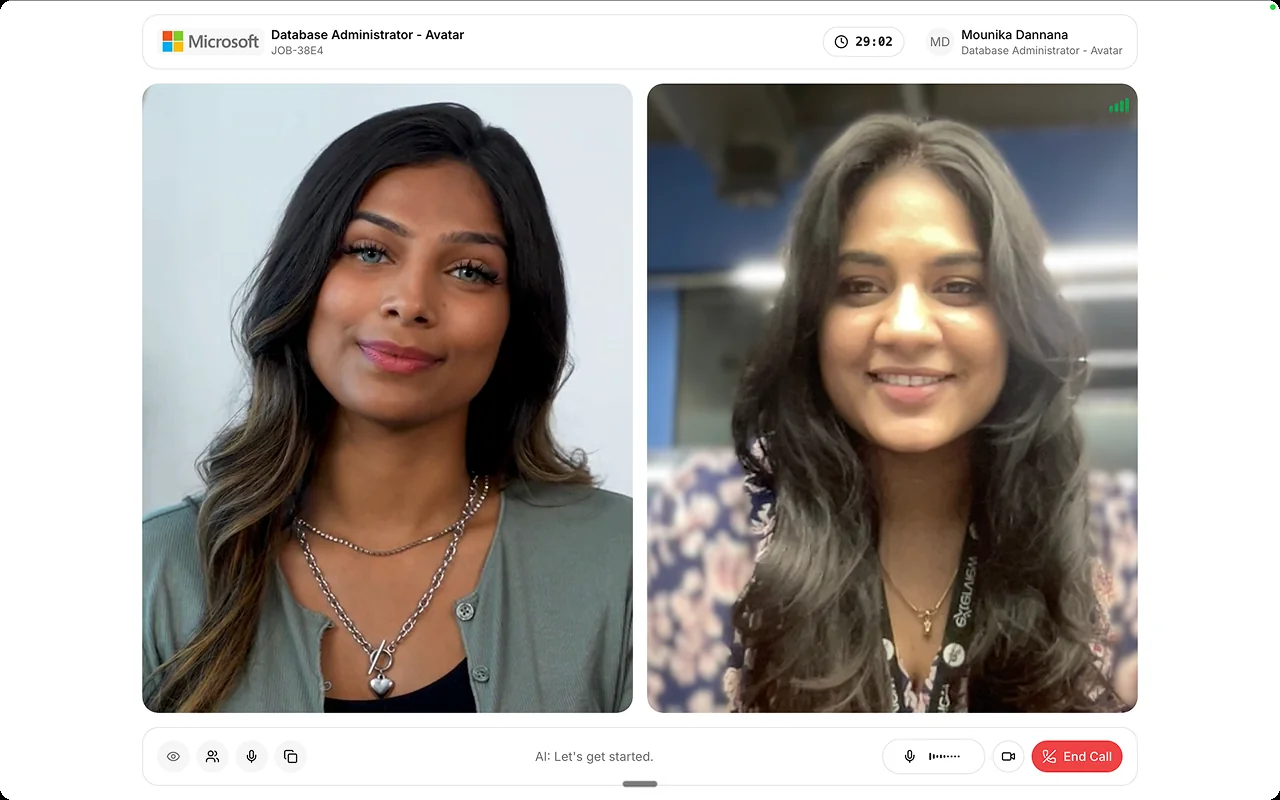 Candidate shares their screen and takes the interview