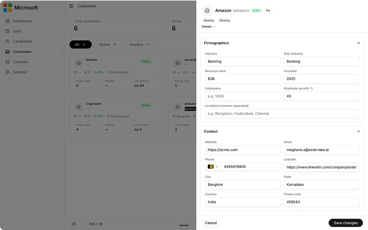 Edit or manage a customer