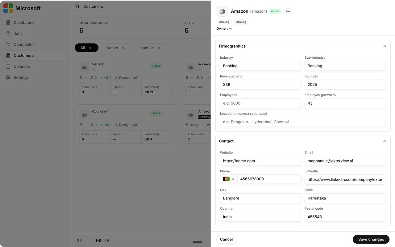 Edit or manage a customer