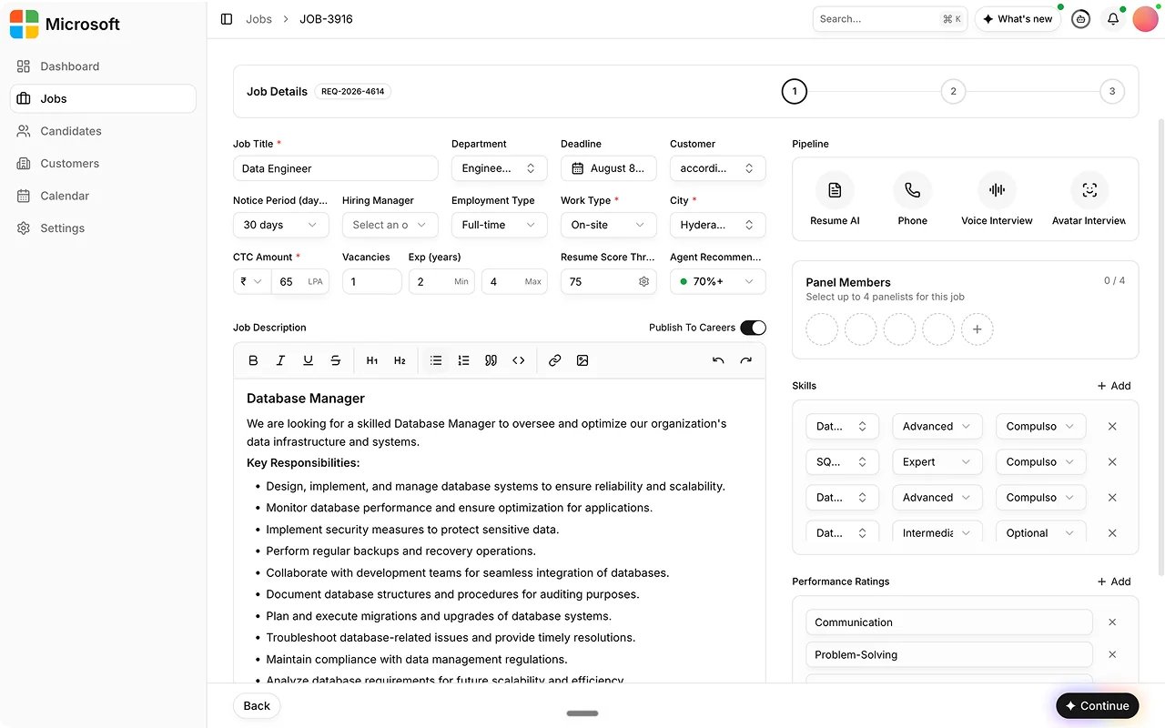 Assign panel interviewers and confirm the rubric