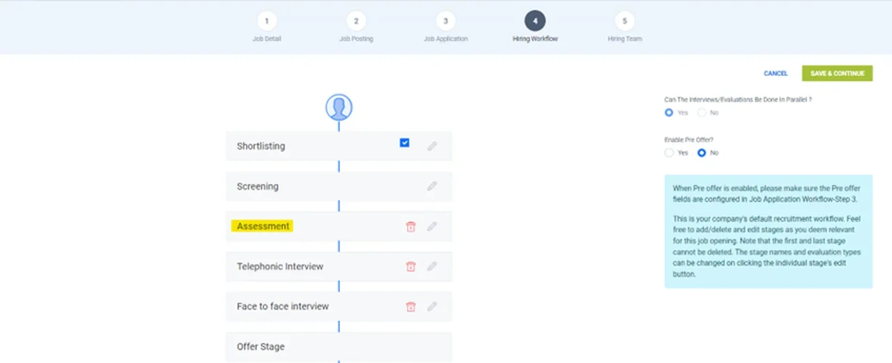 Hiring workflow stage