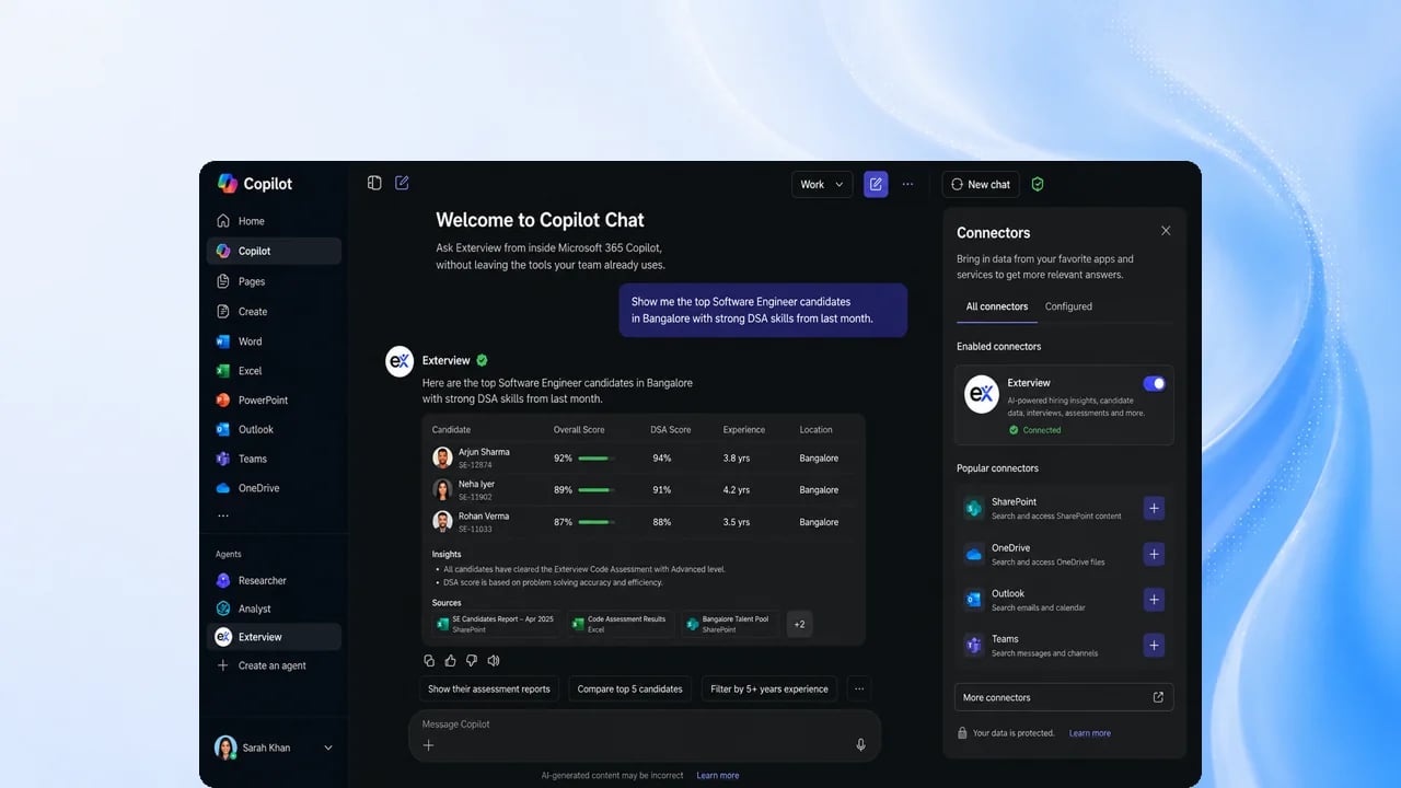 Exterview in Microsoft 365
Copilot