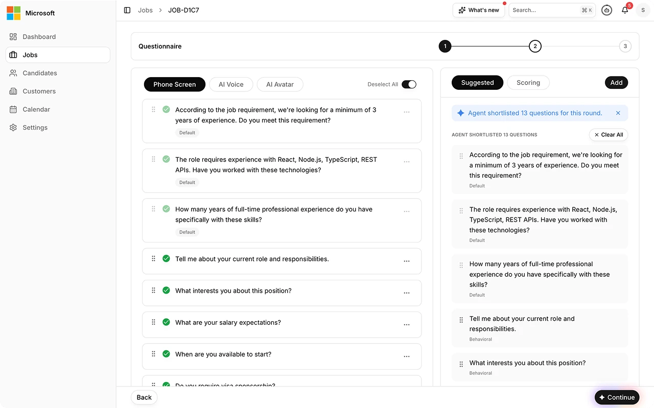 Confirm org-fit questions and rubric