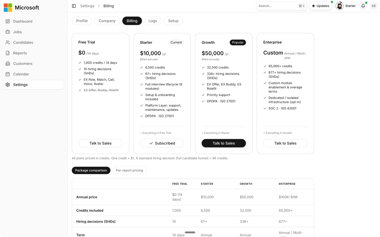 Compare plans and pricing