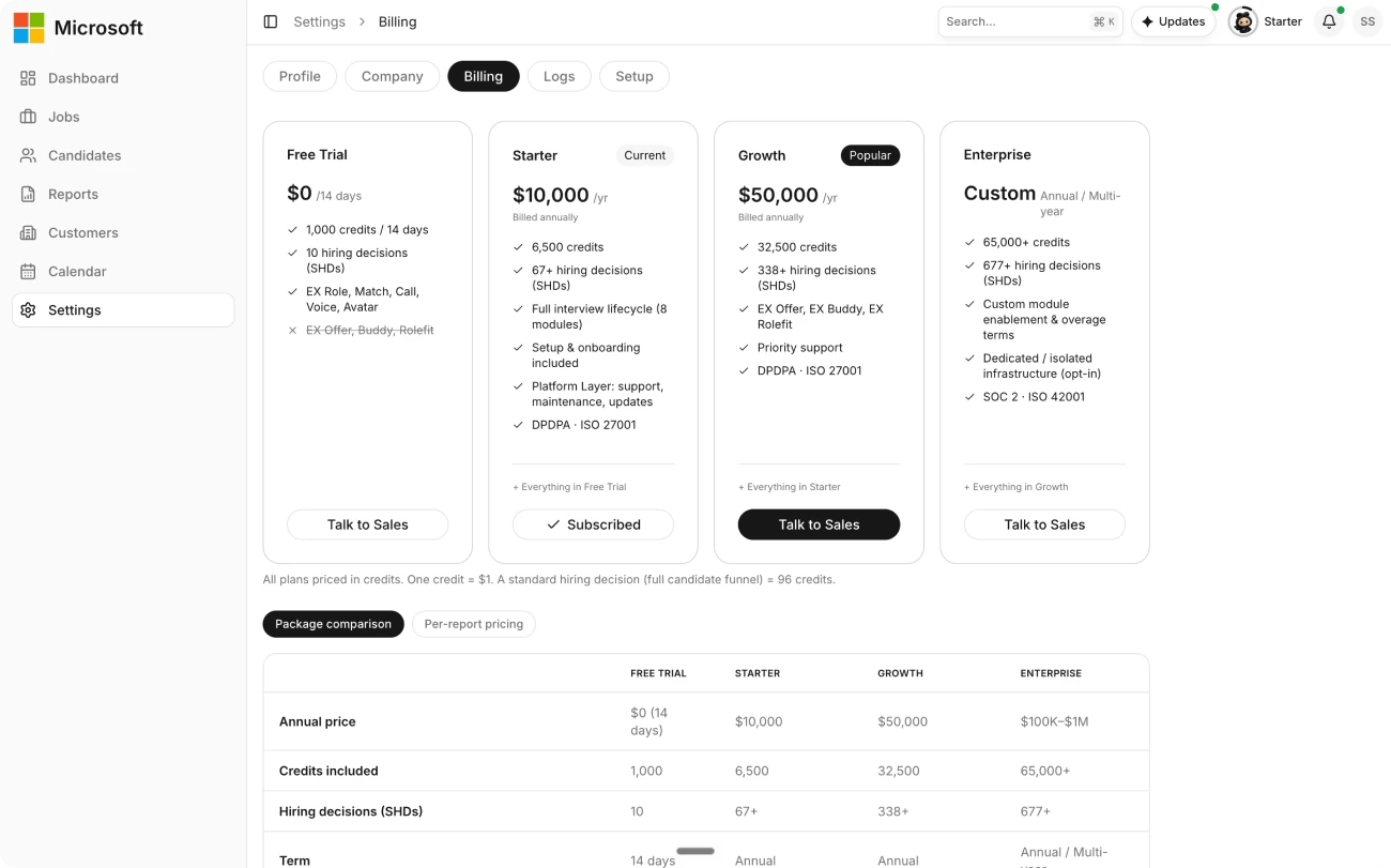 Compare plans and pricing