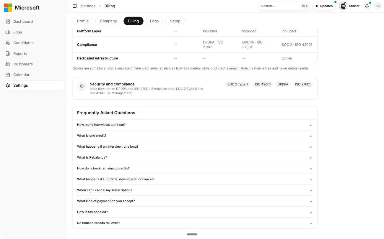 Review security and compliance