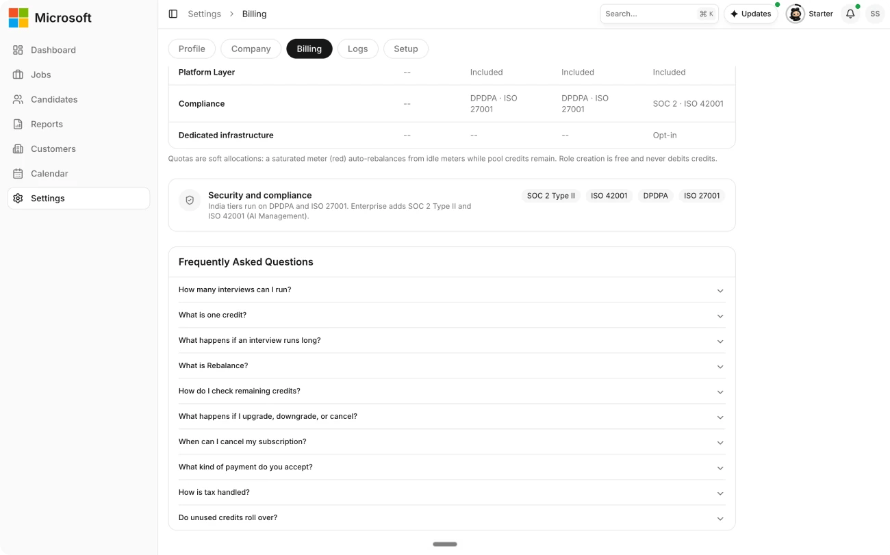 Review security and compliance