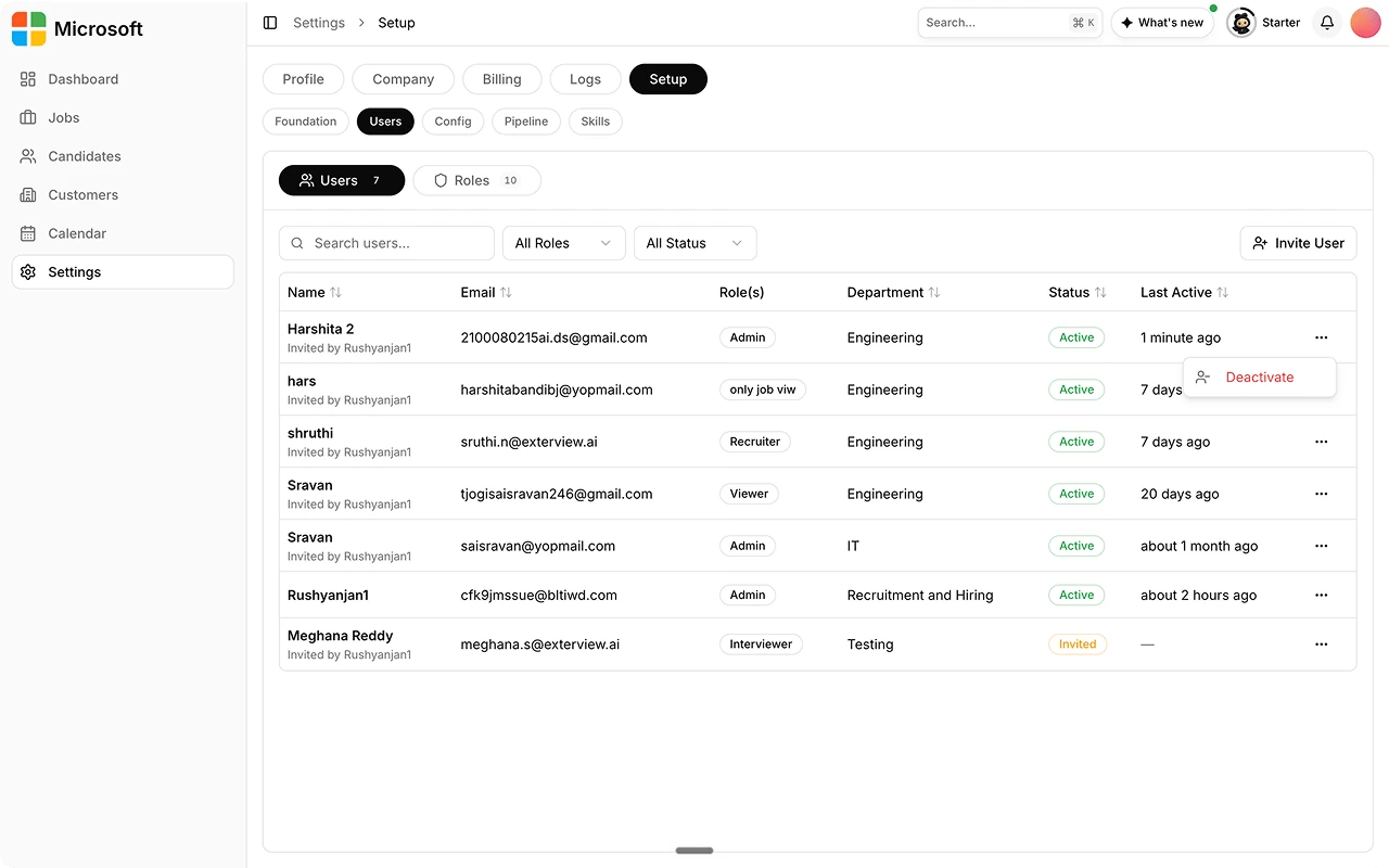 Manage status