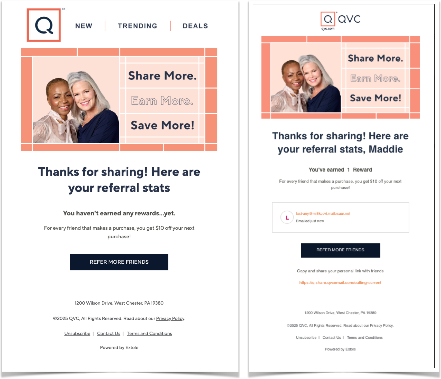 Screenshot showing The Advocate Stats Email is an automated message sent to Advocates after they’ve shared. It highlights their referral activity, celebrates their progress,...