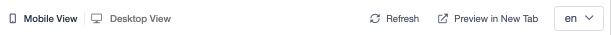 Screenshot showing You can also choose to preview the creative in a new tab, change the language (if applicable), or refresh the creative to reset an experience that has...