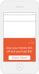 Screenshot showing Your customers are able to hover over overlay CTA to make them expand and show more information about your program.