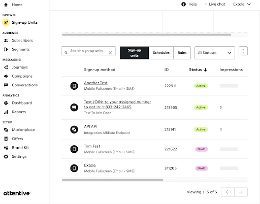 Screenshot showing Once you’ve selected your campaigns for the integration, proceed to the Configurations tab. Here you will need to enter the Extole Sign Up Source ID that you...