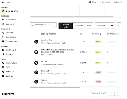 Screenshot showing Once you’ve selected your campaigns for the integration, proceed to the Configurations tab. Here you will need to enter the Extole Sign Up Source ID that you...