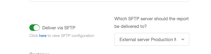 Screenshot showing Once configured, any report generated in your Extole account can be scheduled to automatically push to the Salesforce Marketing Cloud SFTP.