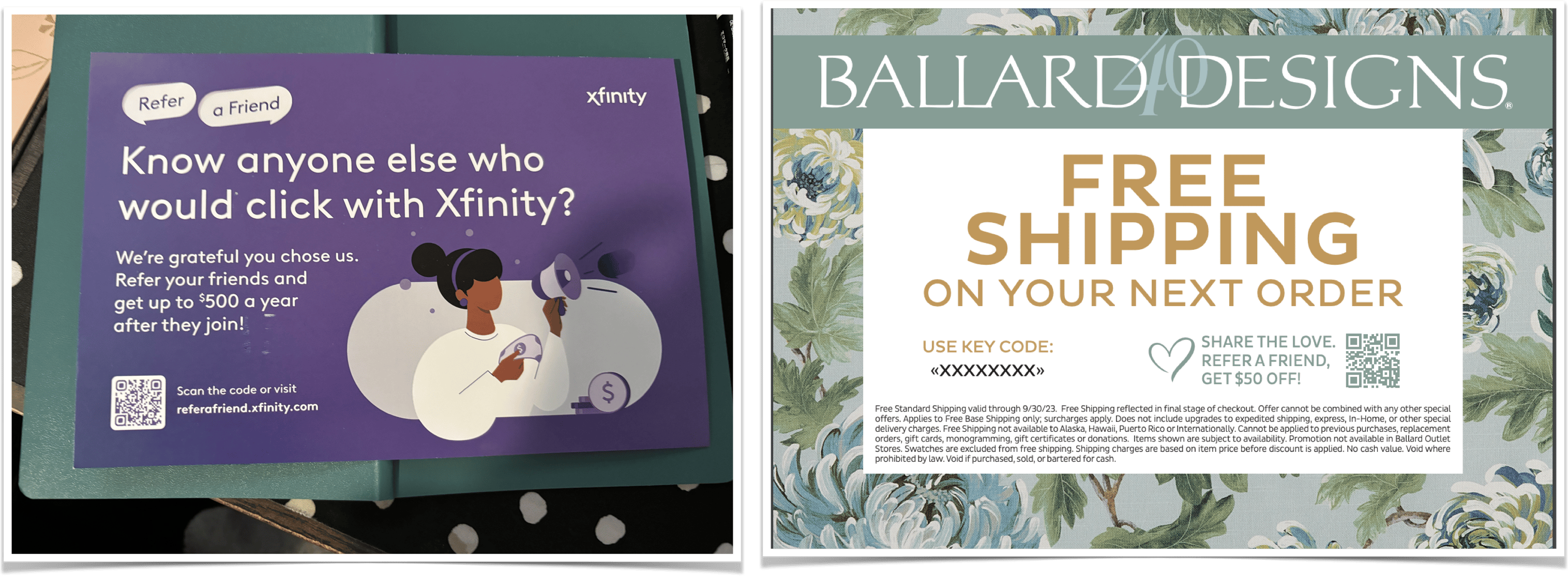 Screenshot showing Your offline audience can refer too! Use mailers with QR codes to drive these customers back to your site to refer a friend (and make another purchase).