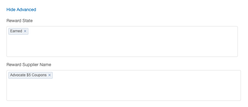 Screenshot showing By default webhook has no filters, this means all reward events are going to be delivered on the specified webhook's URL. If you are interested only in a...