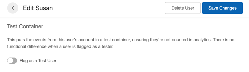 Screenshot showing To flag an Extole user's events as test events, navigate to your Settings page in My.Extole. In the Team section, find the team member whose events you wish...