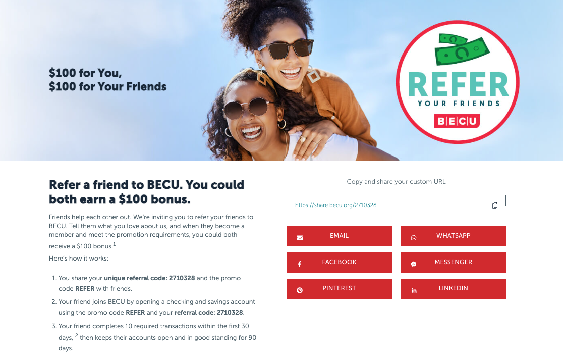 Screenshot showing Example: BECU