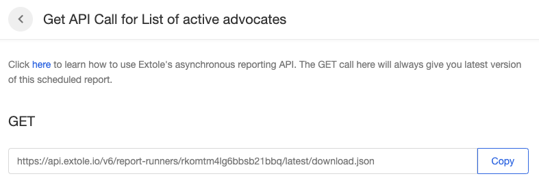 Screenshot showing Both of the above methods will take you to the same page, where you can view and copy the GET call. This page also has the POST as well as the request body...