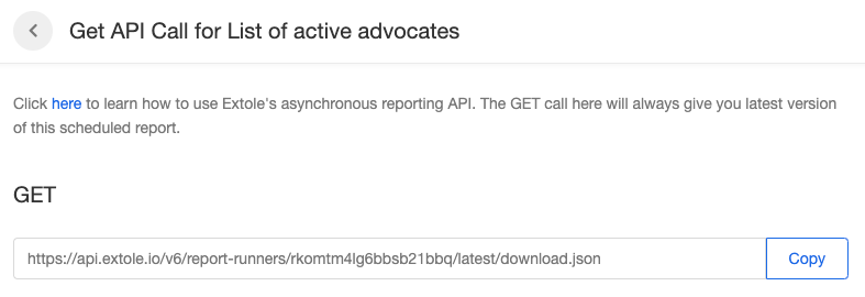 Screenshot showing Both of the above methods will take you to the same page, where you can view and copy the GET call. This page also has the POST as well as the request body...