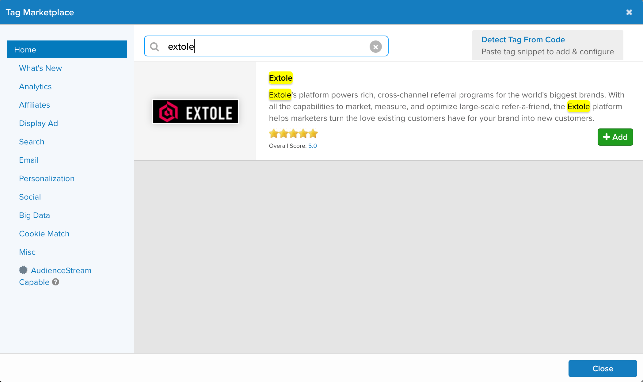 Tag Marketplace in Tealium