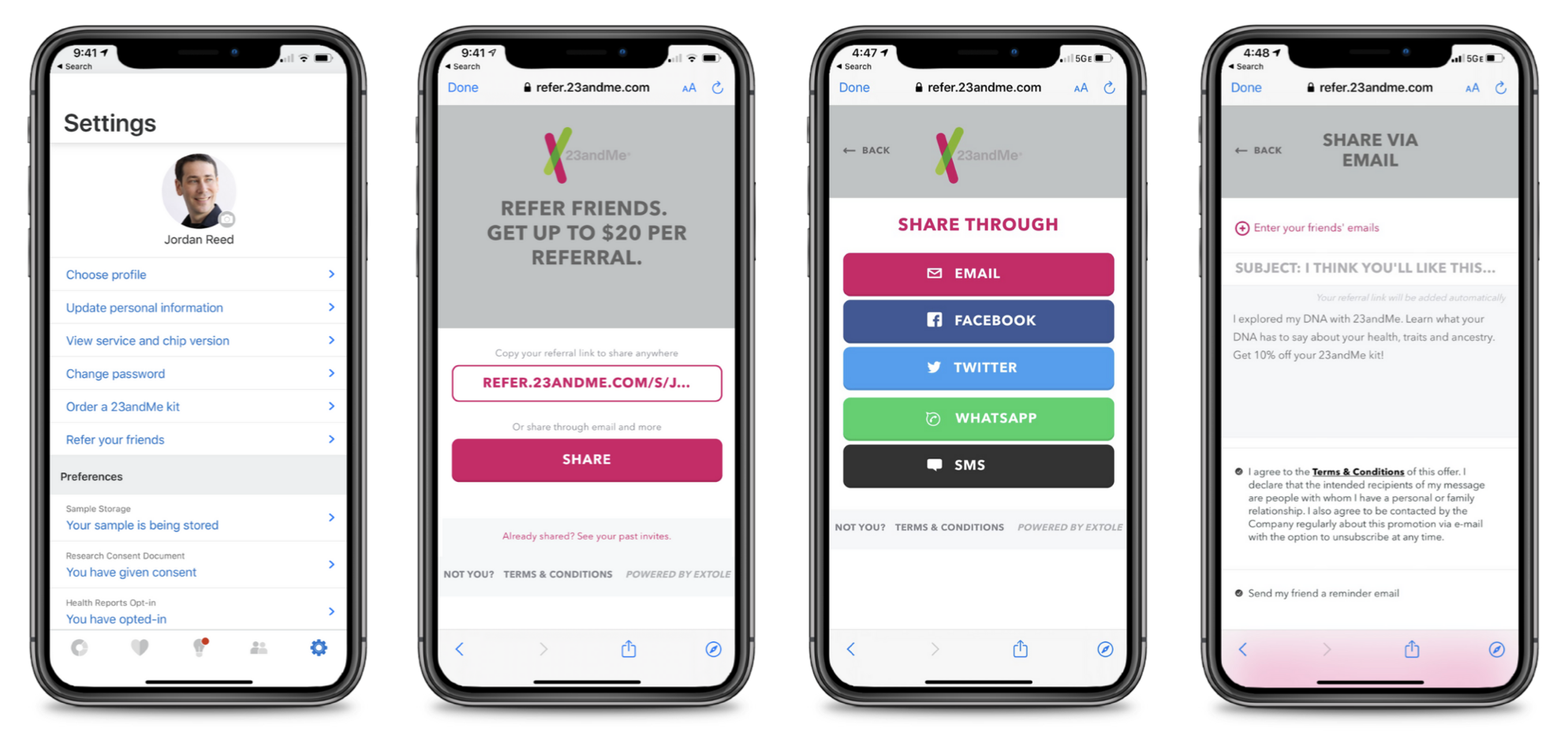 Screenshot showing Leverage your customers on mobile by displaying Extole CTAs for your program in your app. In the case of a typical Refer A Friend program, potential...