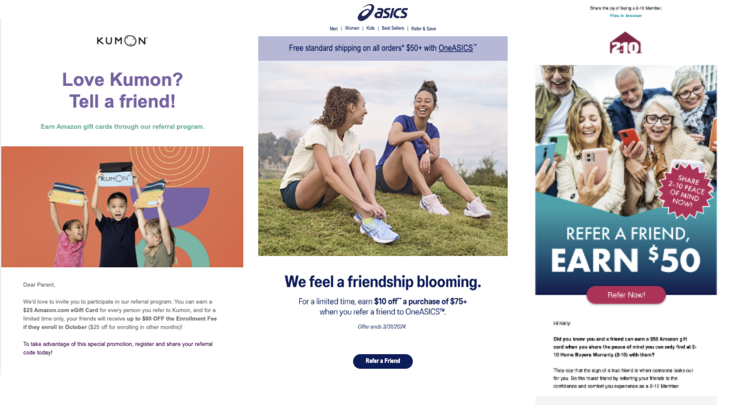 Screenshot showing Engage your customer base with dedicated monthly emails promoting the referral program. Dedicated emails generally have the highest share rate of any CTA type.