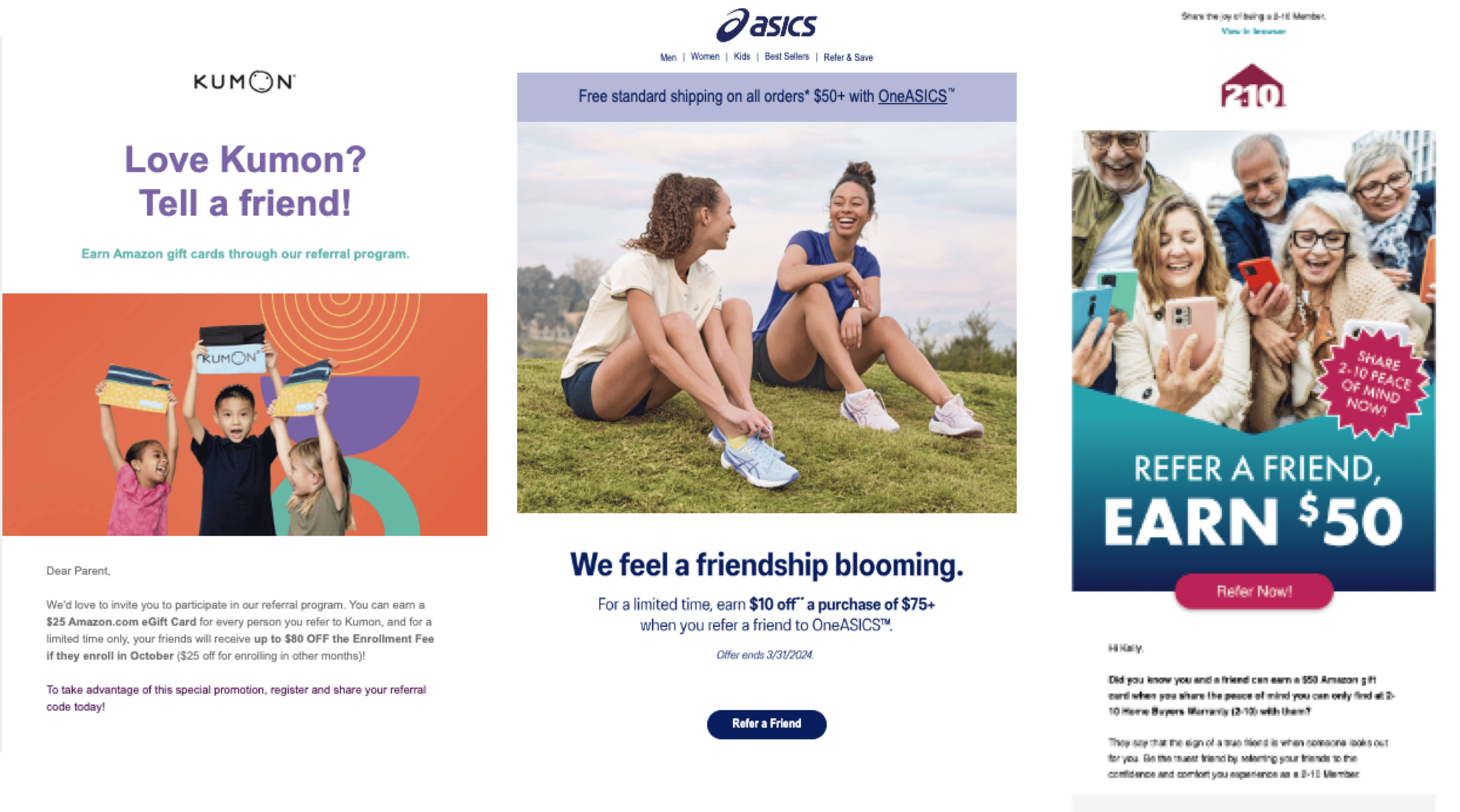 Screenshot showing Engage your customer base with dedicated monthly emails promoting the referral program. Dedicated emails generally have the highest share rate of any CTA type.