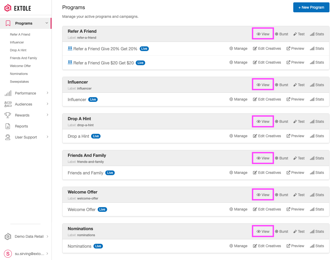Screenshot showing From the Programs page (read more about the Programs page here)