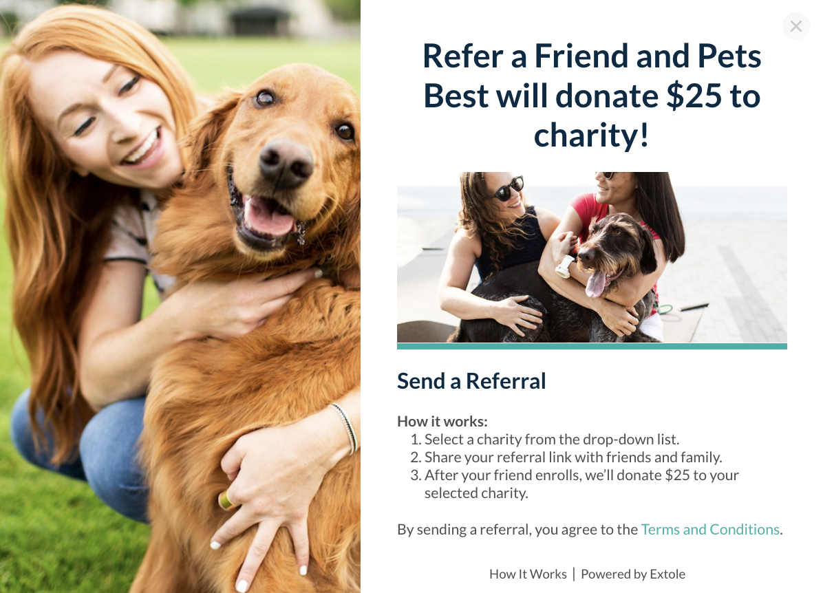 Screenshot showing For certain program types or business initiatives, you may want to offer your participants the option to select a charity and make a donation as their reward.