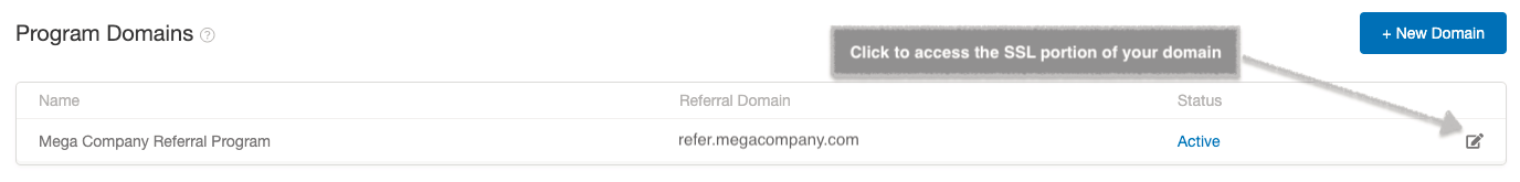 Screenshot showing Make sure to copy all the contents, including the lines above, then head to your Tech Center and click the edit icon next to your active domain to access the...
