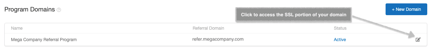 Screenshot showing Make sure to copy all the contents, including the lines above, then head to your Tech Center and click the edit icon next to your active domain to access the...