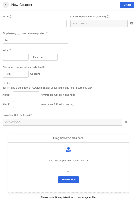 Screenshot showing Hit the Create button when you are finished.