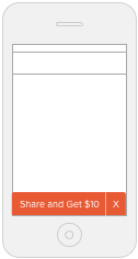 Screenshot showing In any mode, if your customer clicks or taps on the CTA, it will launch the sharing experience.