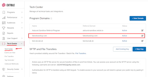 Screenshot showing For the site URL https://fakeshoeshop.com/, the share experience microsite would have a URL like https://share.fakeshoeshop.com/, and the core tag would have...