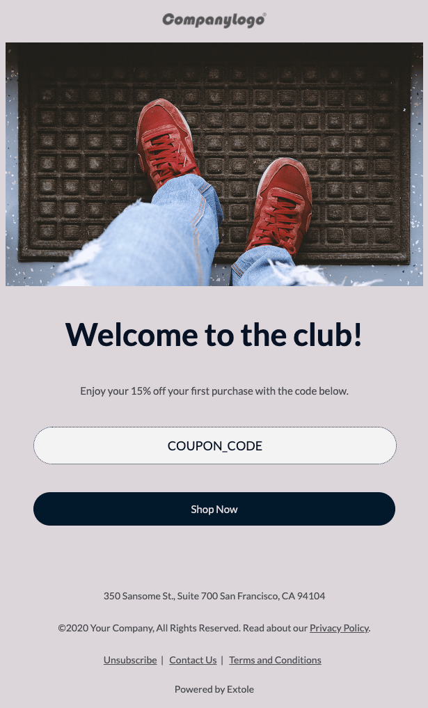 Screenshot showing If you're looking for more touch points with your new customer than what you already have onsite, you can also configure an email to be sent when they opt-in...