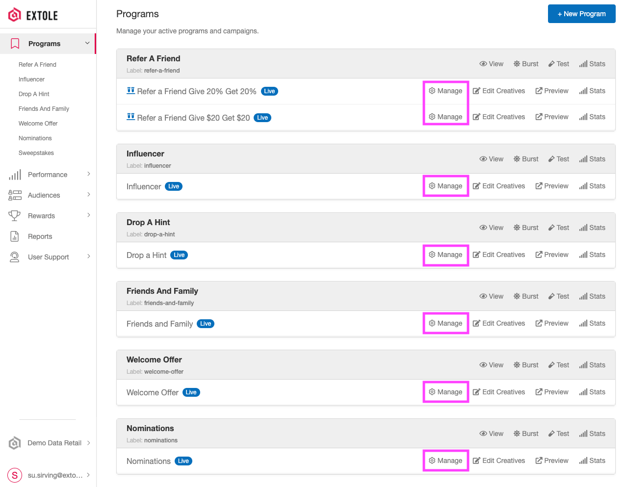Screenshot showing From the Programs page (read more about the Programs page here)
