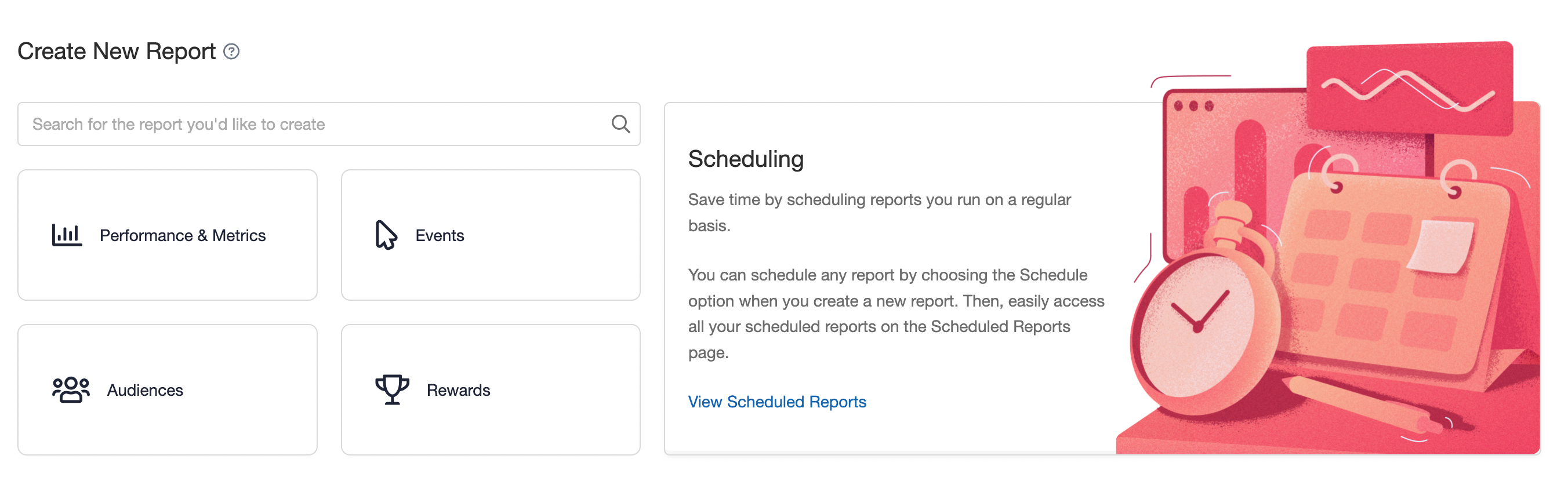 Reports Oveview page in the Extole platform