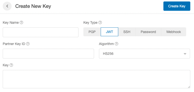 Screenshot showing Fill out the necessary fields to upload your JWT.