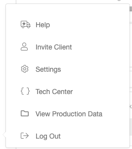 Screenshot showing To exit test data mode, click "Exit" on the yellow outlined box, or click on your initial again and select "View Production Data".