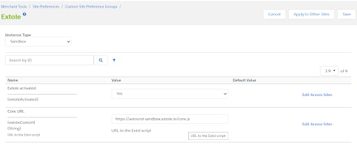 Screenshot showing For the Extole activated option, select Yes from the dropdown menu.
