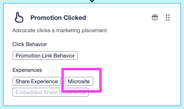 Screenshot showing If you have a newer Flow Campaign, these edits can be made either under the Assets tab or within the Flow Builder by clicking the Microsite and Share...