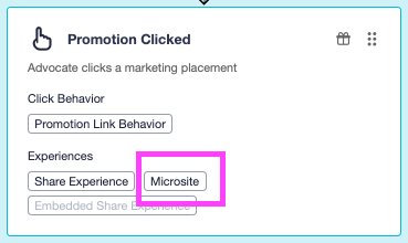 Screenshot showing If you have a newer Flow Campaign, these edits can be made either under the Assets tab or within the Flow Builder by clicking the Microsite and Share...