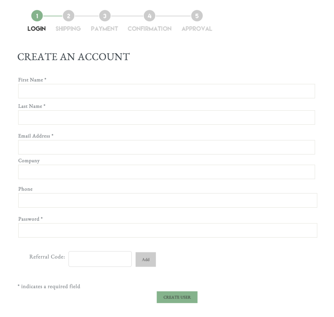 Referral code entry form with a field for entering an advocate code