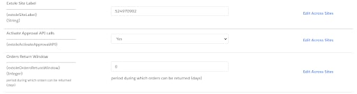 Screenshot showing Set your Orders Return Window to the number of days you allow orders to be returned after purchase.