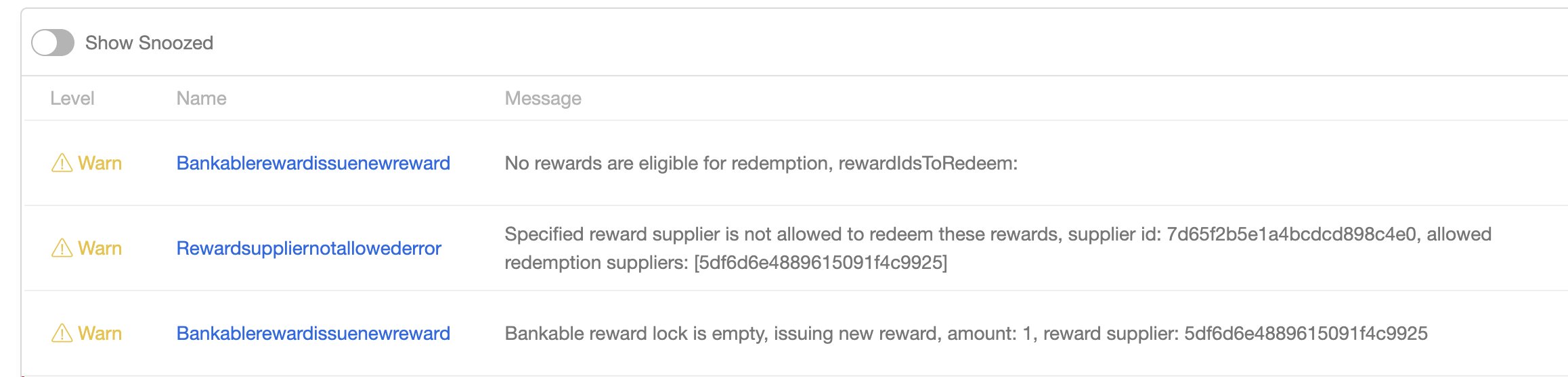 Screenshot showing | Notification Level | SOME (Warning) |